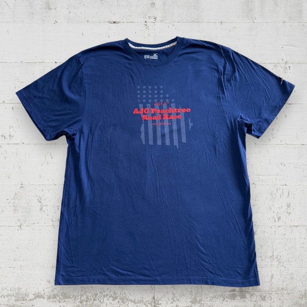 Mizuno AJC Peachtree Road Race July 4th Men's T Shirt Sz XL Blue